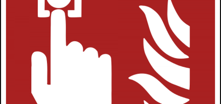 Schild: Druckknopf-Feuermelder