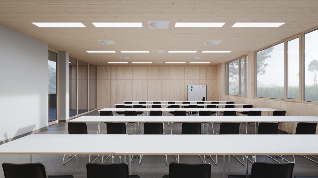 Neubau Gerätehaus Münster Schulungsraum ©Wypior Architekten